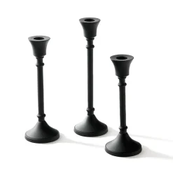 Finley Black Taper Candle Holders, Set of 3