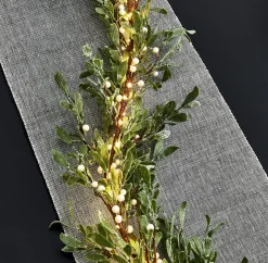 Frosted Mistletoe Garland with 100 LEDs