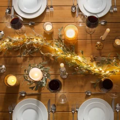 Frosted Mistletoe Garland with 100 LEDs