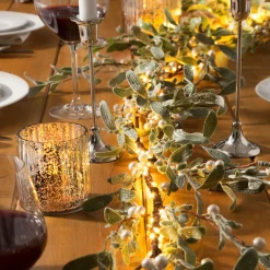 Frosted Mistletoe Garland with 100 LEDs