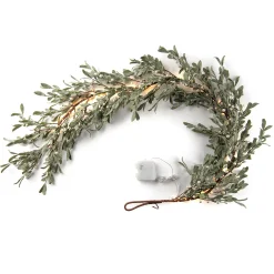 Frosted Mistletoe Garland with 100 LEDs