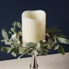 Frosted Mistletoe Pillar Candle Rings, Set of 3