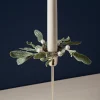 Frosted Mistletoe Taper Candle Rings, Set of 4