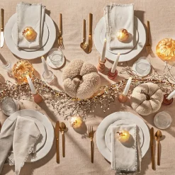 Gold LED Pumpkins with Mercury Glass Finish, Set of 3