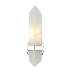Gracy 1 Light Wall Sconce, Polished Nickel and Alabaster