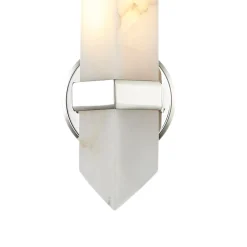 Gracy 1 Light Wall Sconce, Polished Nickel and Alabaster