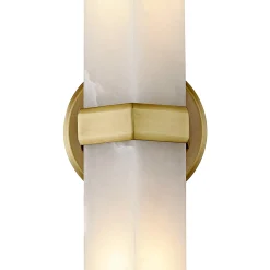Gracy 2 Light Wall Sconce, Vintage Brass and Alabaster