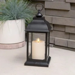 Hazel Lantern with Flameless Candle