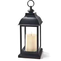 Hazel Lantern with Flameless Candle