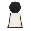 Hoyt Vanity Wall Sconce, Black with Opal Glass