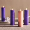 Infinity Wick Advent 7" Distressed Slim Pillar Candles, Set of 4