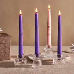 Infinity Wick Advent 9" Taper Candles with Words, Set of 4
