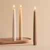 Infinity Wick Gradient Creams, Distressed 9" Taper Candles, Set of 3