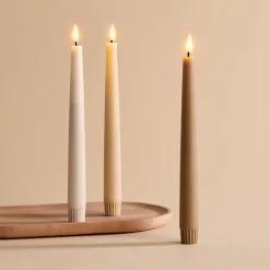 Infinity Wick Gradient Creams, Distressed 9" Taper Candles, Set of 3