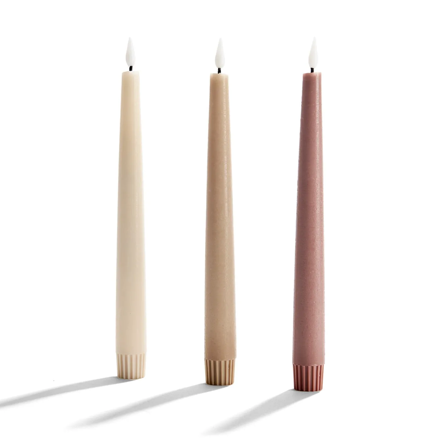 Infinity Wick Gradient Earth Tones, Distressed 9" Taper Candles, Set of 3