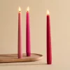 Infinity Wick Gradient Pinks Distressed 9" Taper Candles, Set of 3