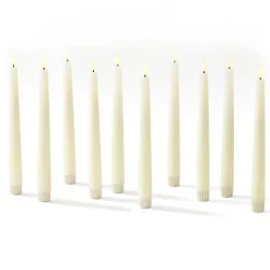 Infinity Wick Ivory 9" Taper Candles, Set of 10