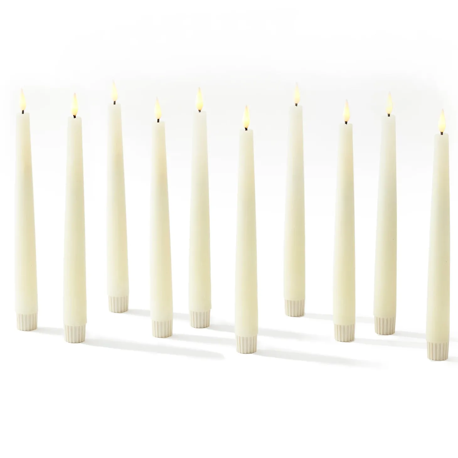 Infinity Wick Ivory 9" Taper Candles, Set of 10