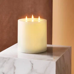 Infinity Wick Ivory 3-LED 6"x6" Pillar Candle