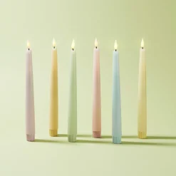 Infinity Wick Pastel Distressed 9" Taper Candles, Multipack, Set of 6