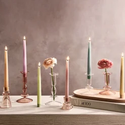 Infinity Wick Pastel Distressed 9" Taper Candles, Multipack, Set of 6