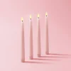 Infinity Wick Pastel Pink 9" Taper Candles, Set of 4