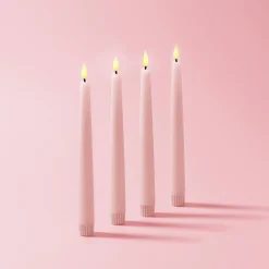 Infinity Wick Pastel Pink 9" Taper Candles, Set of 4