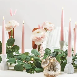 Infinity Wick Pastel Pink 9" Taper Candles, Set of 4