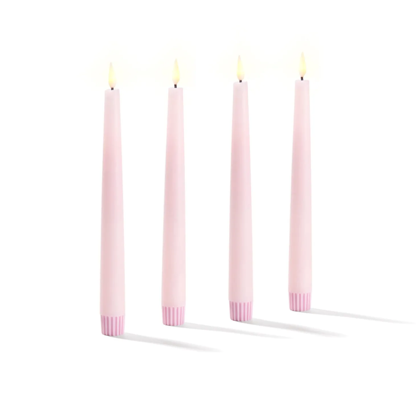 Infinity Wick Pastel Pink 9" Taper Candles, Set of 4