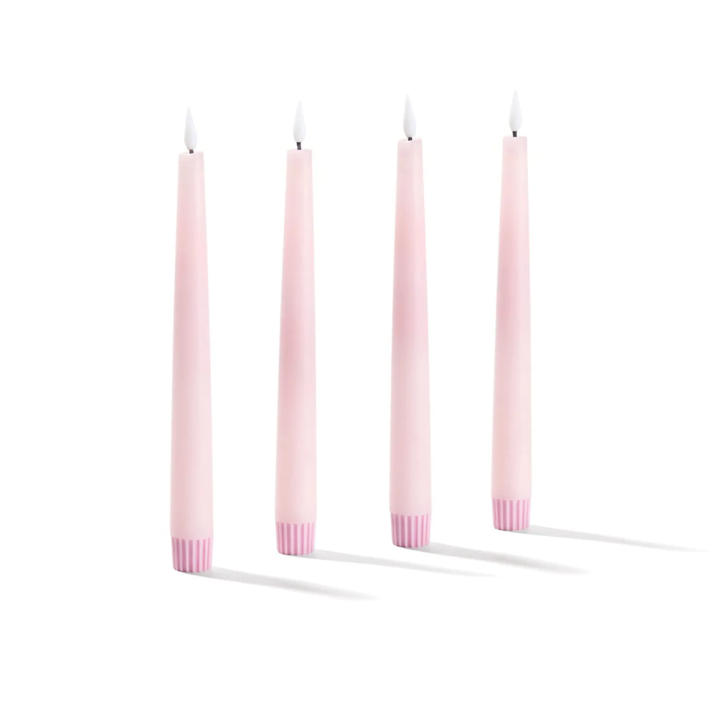 Infinity Wick Pastel Pink 9" Taper Candles, Set of 4