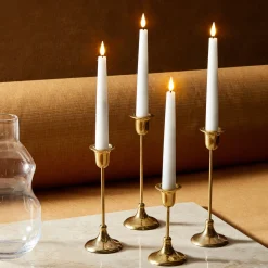 Infinity Wick White 7" Taper Candles, Set of 4