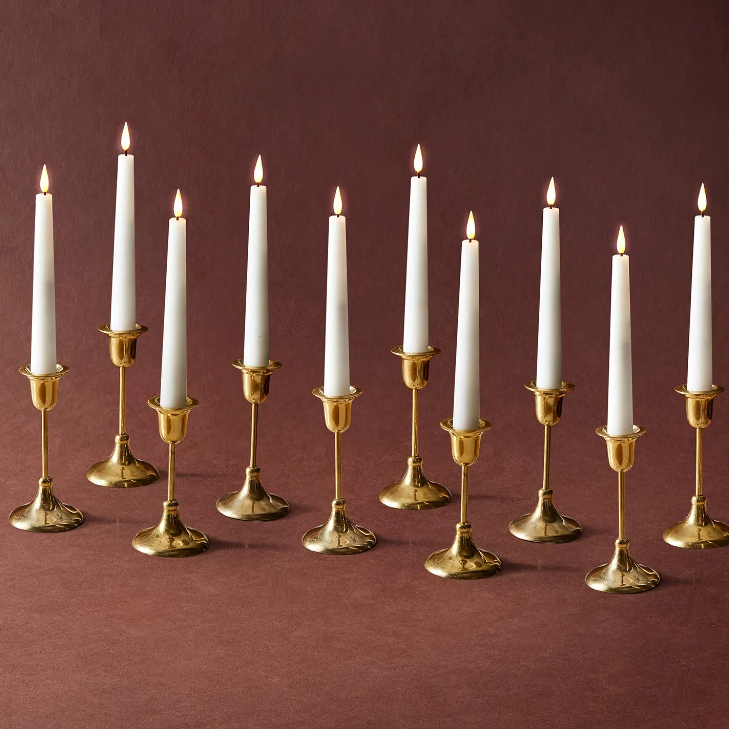 Infinity Wick White 7" Taper Candles Set of 10