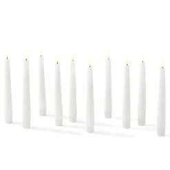 Infinity Wick White 7" Taper Candles Set of 10