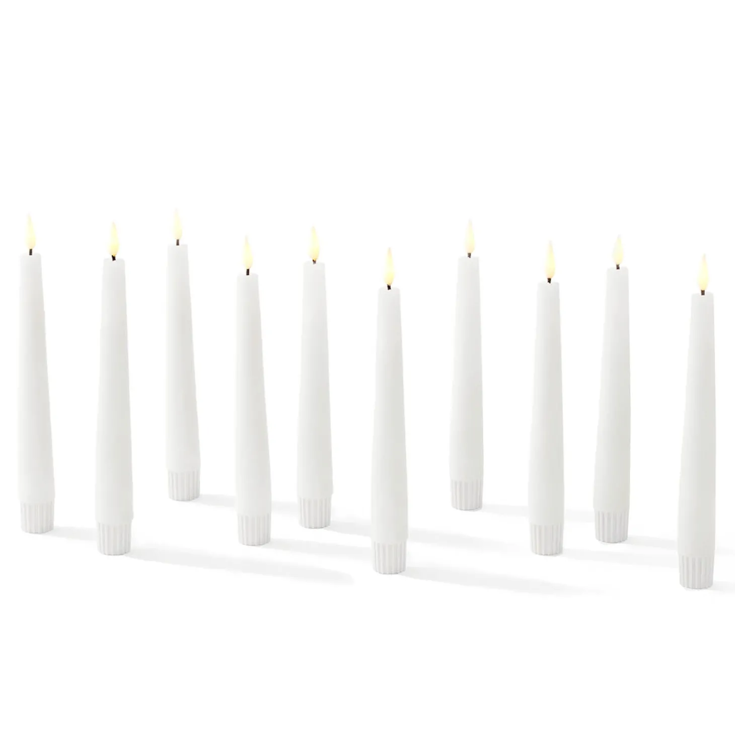 Infinity Wick White 7" Taper Candles Set of 10