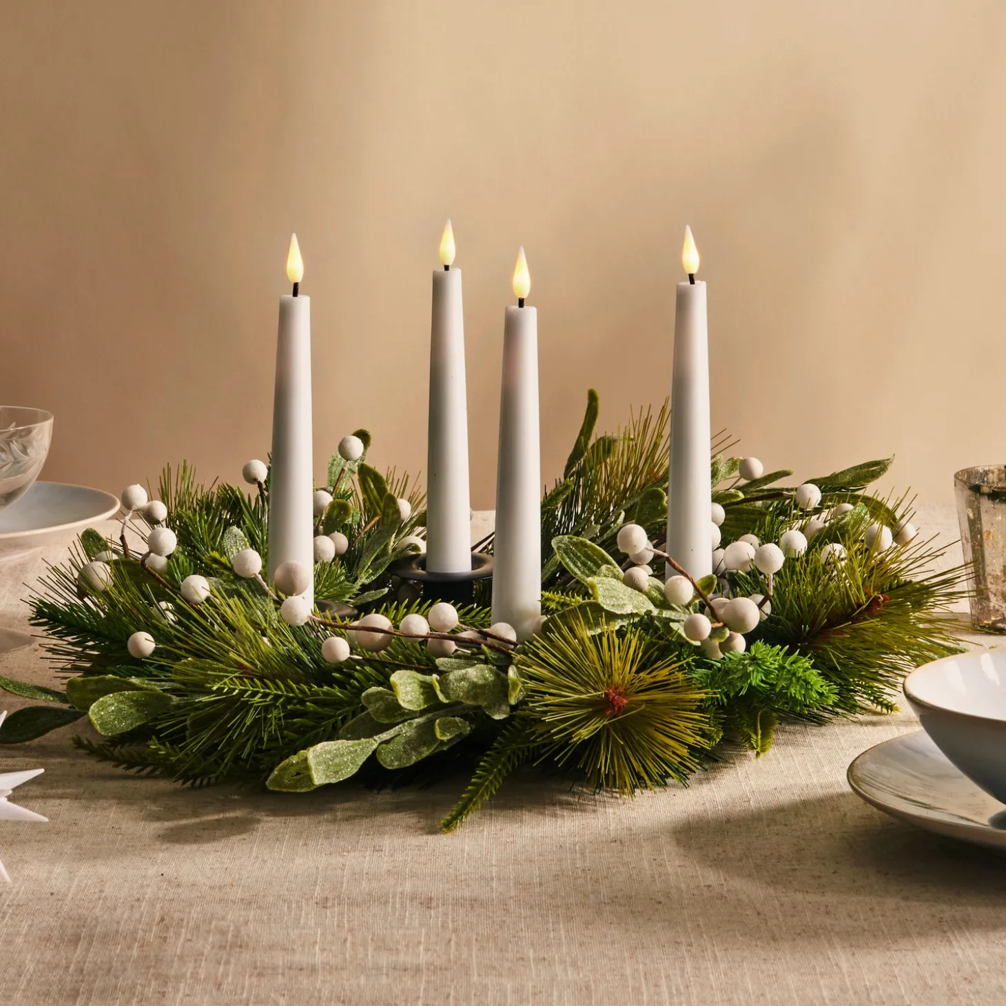 Infinity Wick White 7" Taper Candles Set of 10