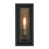 Jaxon Outdoor Wall Light, Matte Black with Brass Accents