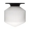 Jules Glass Flush Mount, Matte Black with Opal Glass
