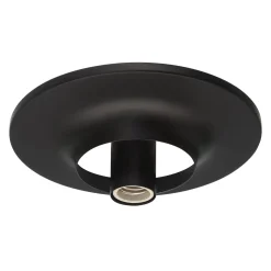 Jules Glass Flush Mount, Matte Black with Opal Glass