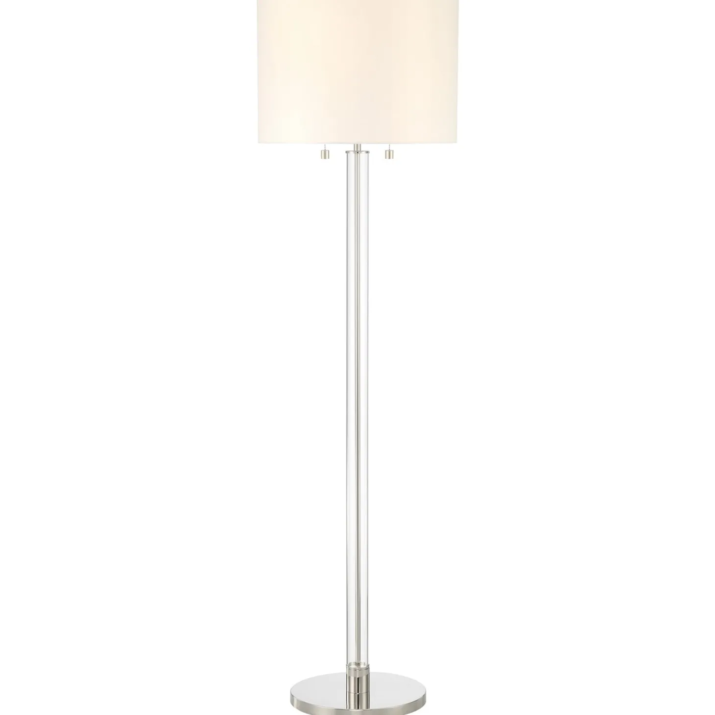 Laurel Glass Cylinder Floor Lamp, Polished Nickel
