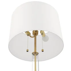 Laurel Glass Cylinder Floor Lamp, Satin Brass