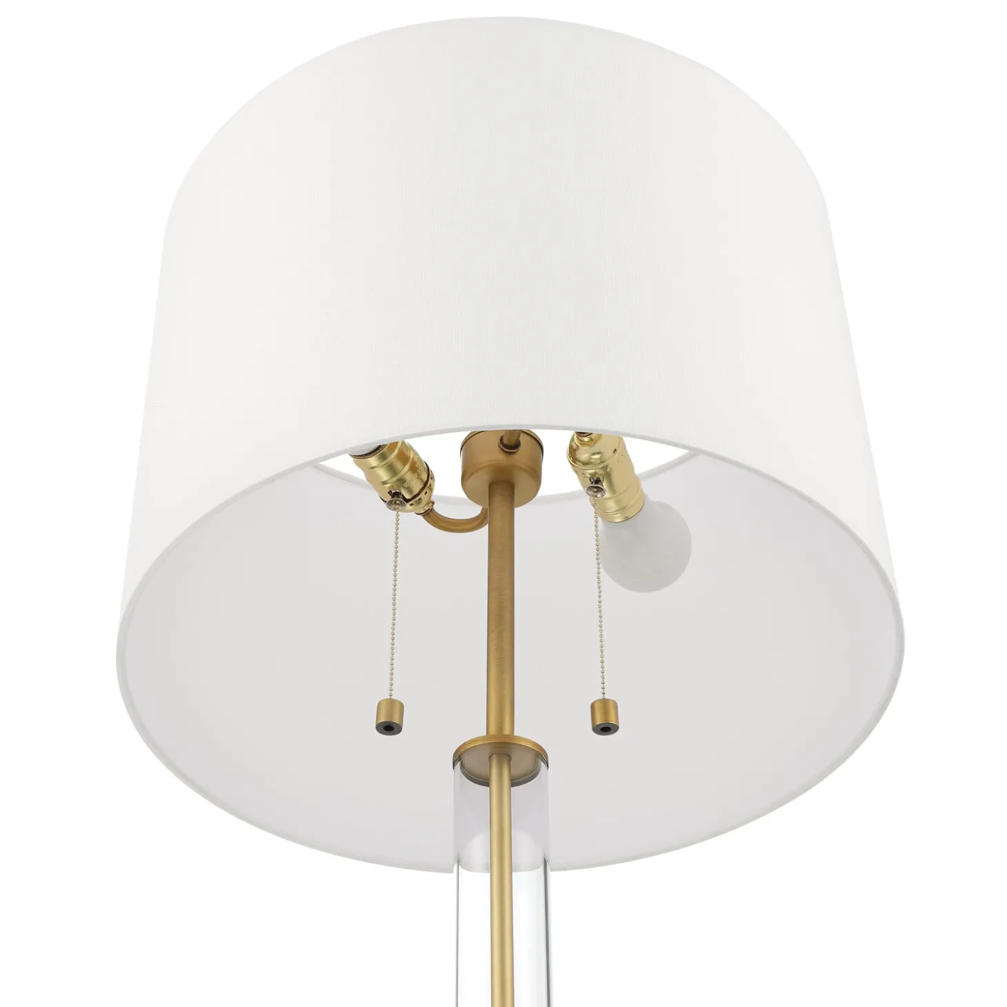 Laurel Glass Cylinder Floor Lamp, Satin Brass