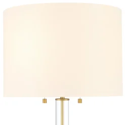 Laurel Glass Cylinder Floor Lamp, Satin Brass