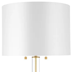 Laurel Glass Cylinder Floor Lamp, Satin Brass