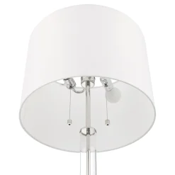 Laurel Glass Cylinder Floor Lamp, Polished Nickel