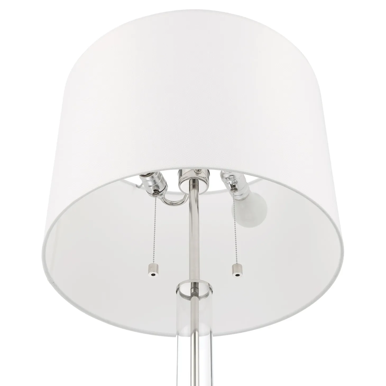 Laurel Glass Cylinder Floor Lamp, Polished Nickel