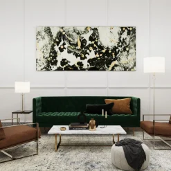 Laurel Glass Cylinder Floor Lamp, Satin Brass