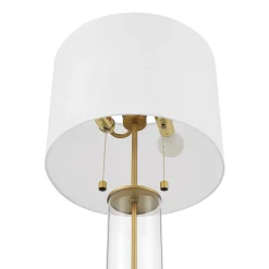Laurel Glass Cylinder Table Lamp, Satin Brass