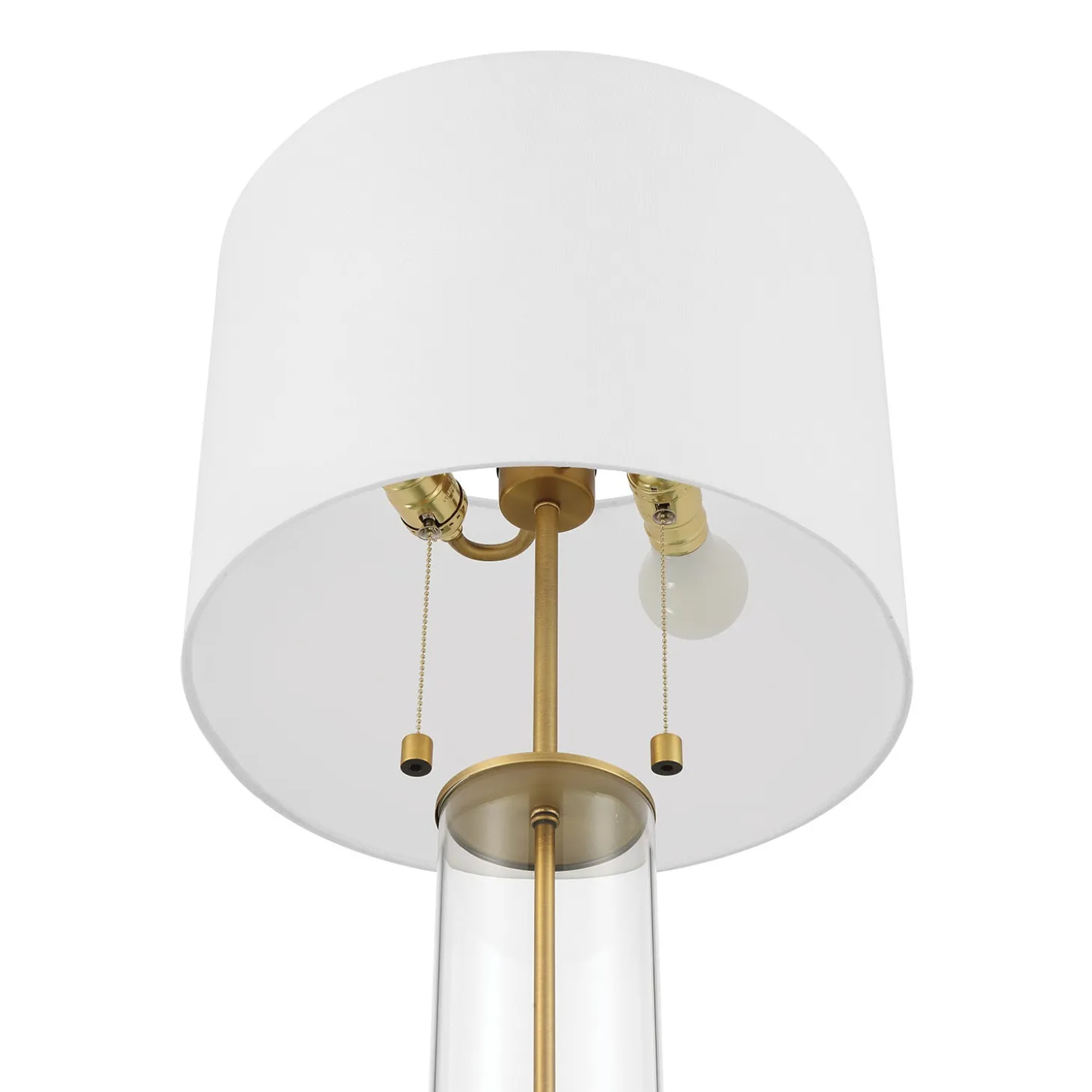 Laurel Glass Cylinder Table Lamp, Satin Brass