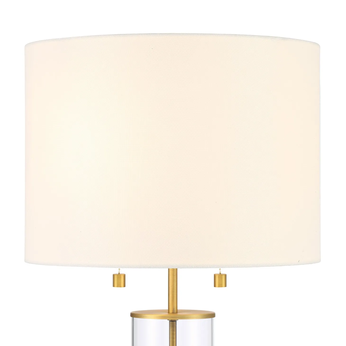 Laurel Glass Cylinder Table Lamp, Satin Brass