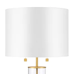 Laurel Glass Cylinder Table Lamp, Satin Brass